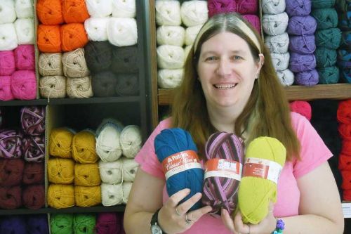 Heather Woodyard, owner and operator of Verona's newest yarn store Ewe Can Knit